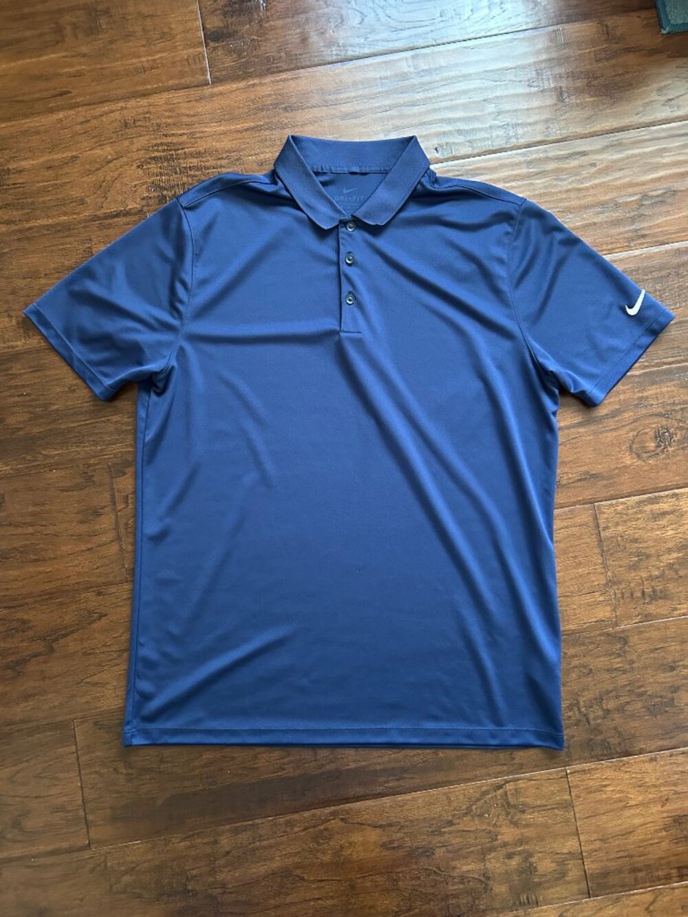 Nike Men's Navy Blue Short Sleeve Polo Shirt dri fit size Large L